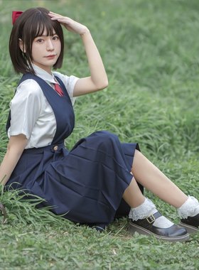 大码护奶裙日系JK制服背心裙