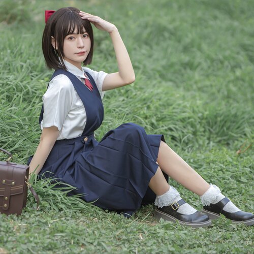大码护奶裙日系JK制服背心裙