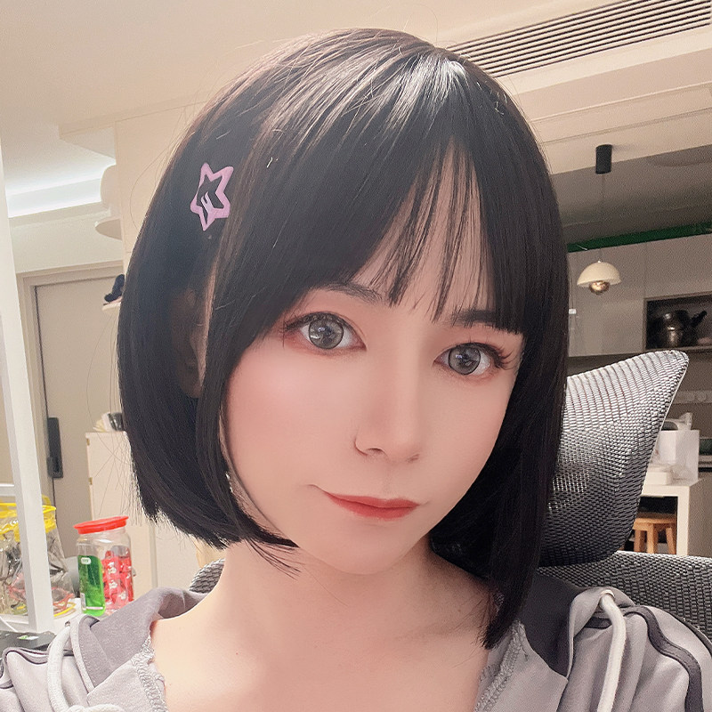 日系可爱假发自然黑棕色假发齐刘海双马尾短发30cm,美发护发/假发,直发片,淘宝优惠券,粉丝福利购,淘宝优惠卷