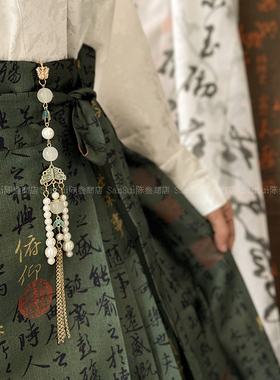 国潮珍珠流苏压襟挂件挂饰