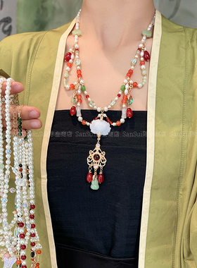 琉璃珍珠软璎珞项链女