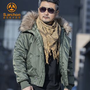 冬季战术棉服短款教官战术N2B极地防寒服连帽保暖男御寒加厚外套