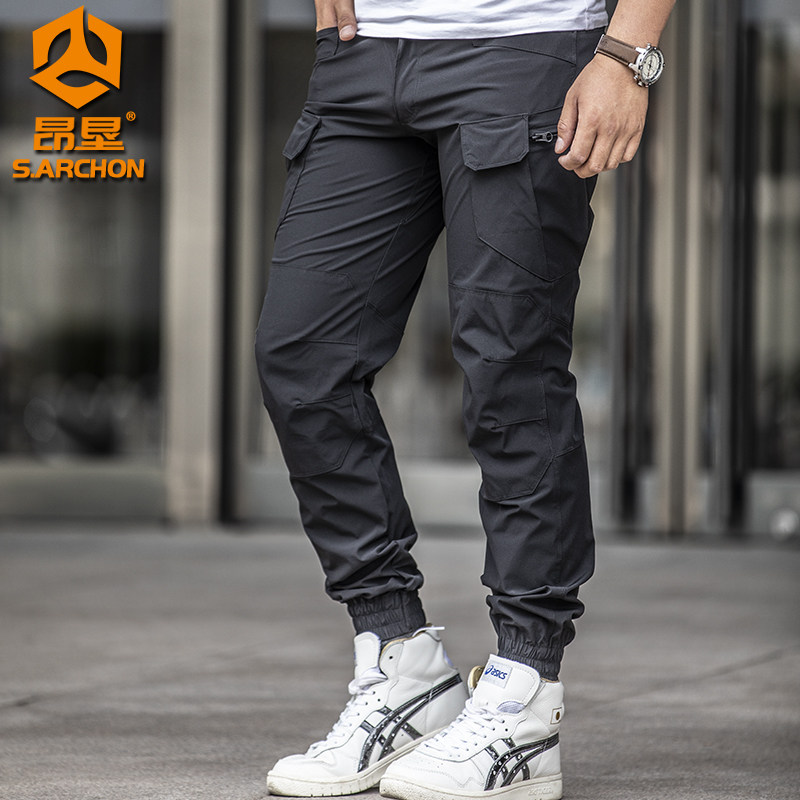 男防水束脚工装军迷修身户外长裤