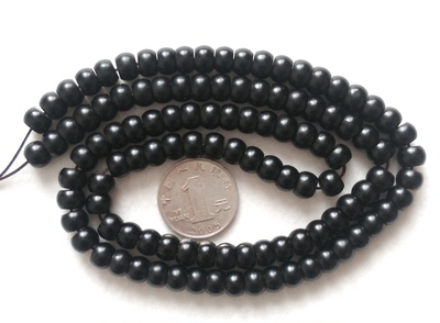 纯天然抚顺煤精扁珠手工