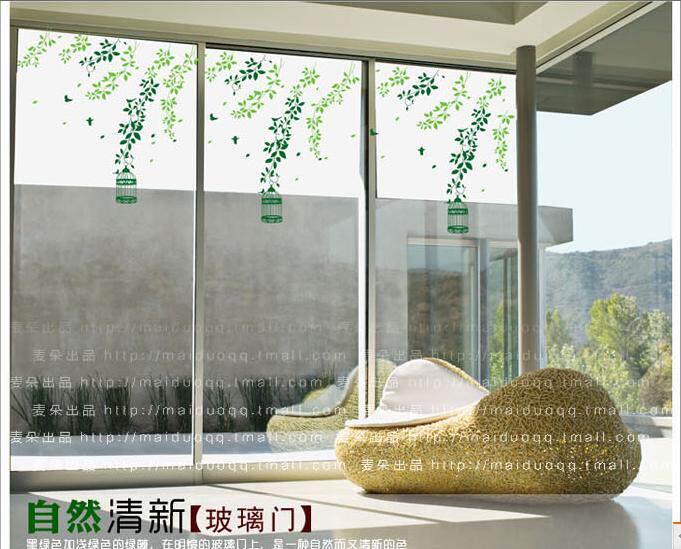 绿叶鸟笼客厅温馨可移除墙壁装饰