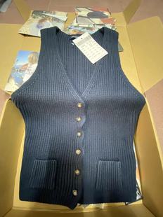 马夹复古学院风bm V领针织衫 内搭背心马甲 纯净版 BM风Brandy同款