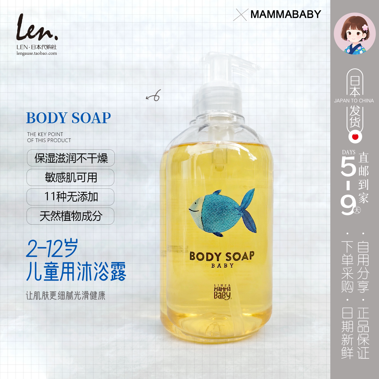 MAMMABABY儿童沐浴露意大利温和