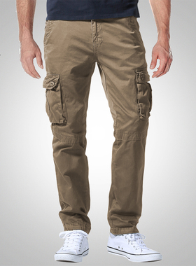 match麻吉裤子男工装裤秋季宽松直筒多口袋休闲裤男士长裤潮6062