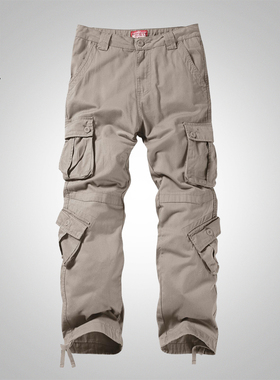 麻吉直筒工装裤男宽松潮牌秋装休闲裤多口袋休闲裤男士长裤子3358