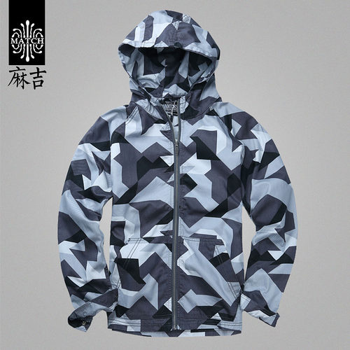 match春季迷彩男士夹克麻吉外套