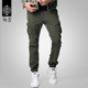 裤 男潮牌束脚收口小脚宽松秋装 多口袋男士 麻吉工装 休闲长裤 子6539