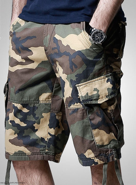 match麻吉迷彩短裤男潮牌工装五分裤宽松休闲运动中裤男士夏马裤