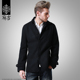 match麻吉毛呢大衣男短款 翻领呢子外套男潮G1120 修身 青年冬季 韩版