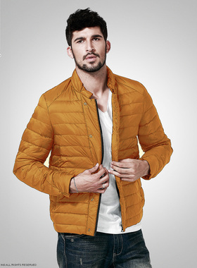 match麻吉羽绒服男修身款轻薄青年立领保暖户外休闲潮男外套Y5513