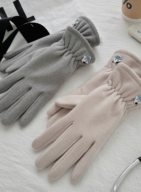 手套女款秋冬天防寒加绒加厚防风保暖电动车骑车开车骑行可爱骑行