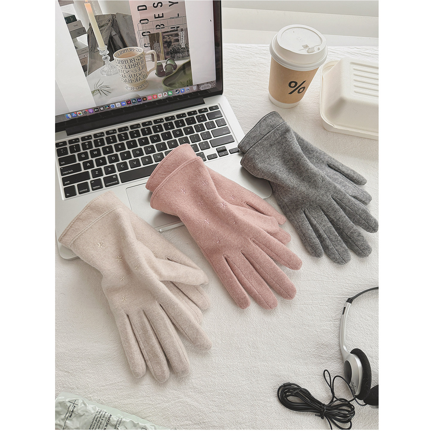 手套女款秋冬天防寒加绒加厚