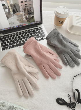 手套女款秋冬天防寒加绒加厚防风保暖羊绒开车电动车春季骑车骑行