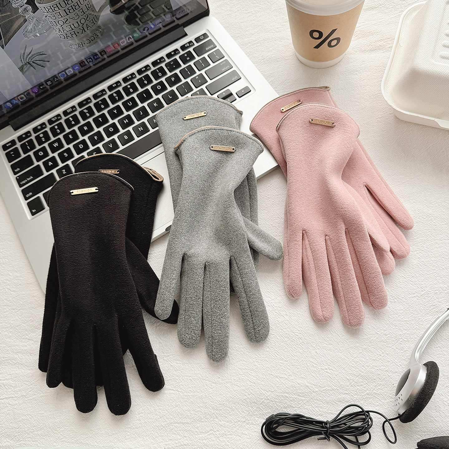 手套女款秋冬天防寒加绒加厚