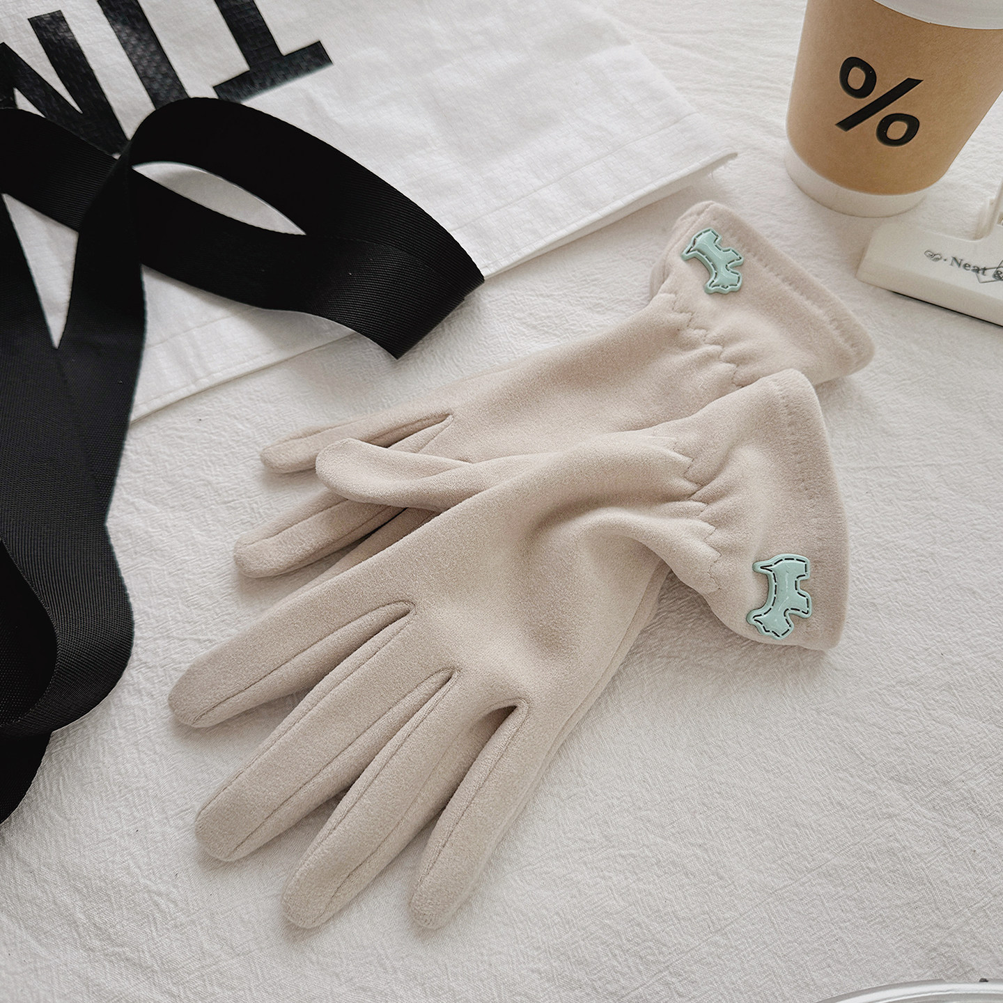 手套女秋冬开车保暖德绒加绒加厚