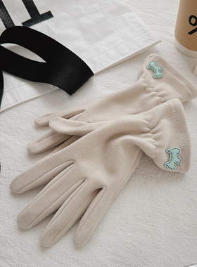 手套女冬天开车户外德绒加绒加厚薄防风保暖春秋季电动车骑车骑行