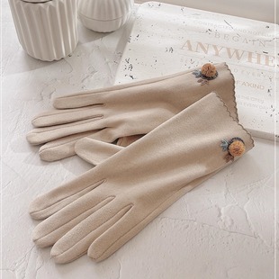 手套女士冬季 骑行电动车开车摩托车加绒厚可触屏春秋天保暖 薄款