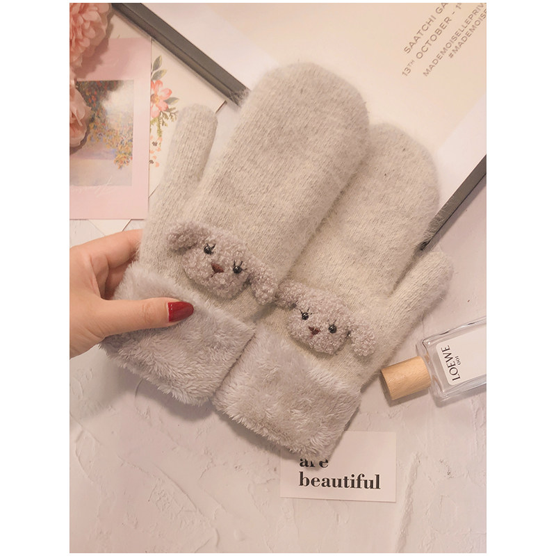 韩版学生骑车防寒风加厚绒手套