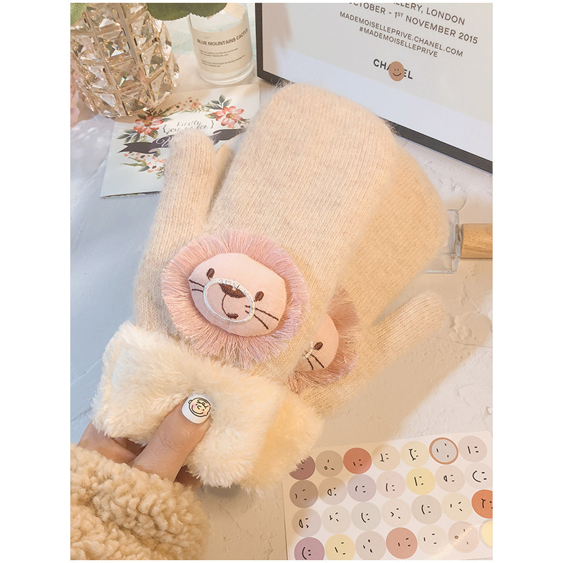 韩版防寒风春秋季骑车毛线手套