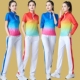 渐变广场舞蹈服装 团队服时尚 2025新款 演出服休闲运动服套装 女短袖