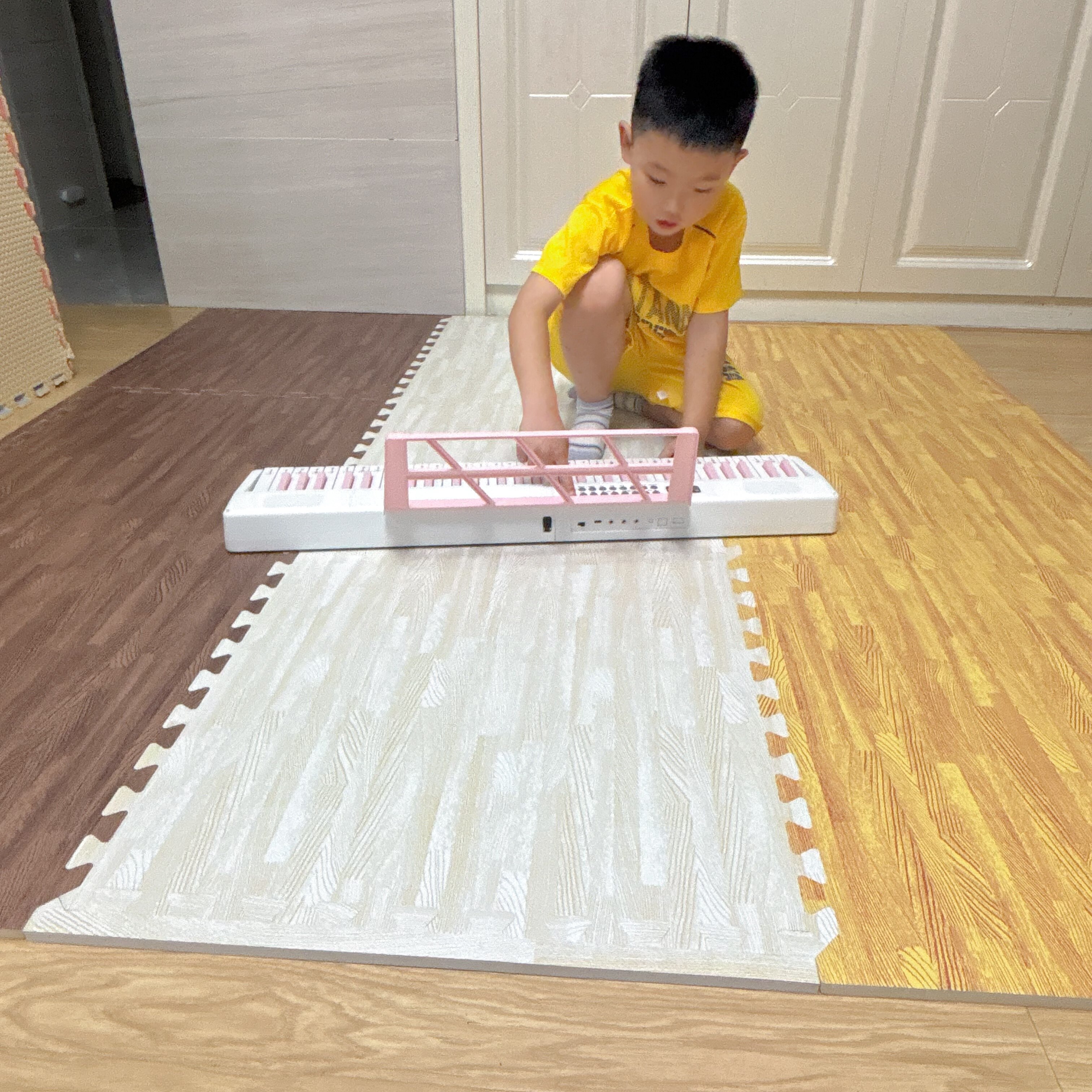环保味卧室拼接泡沫地垫加厚木纹地板垫家用地毯大号婴儿童爬行垫