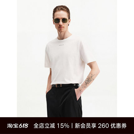 Unawares.夏季小众简约印花短袖T恤高级感男士休闲通勤宽松打底衫