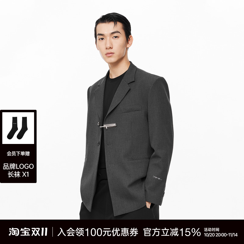 Unawares定制插销扣千鸟格西装