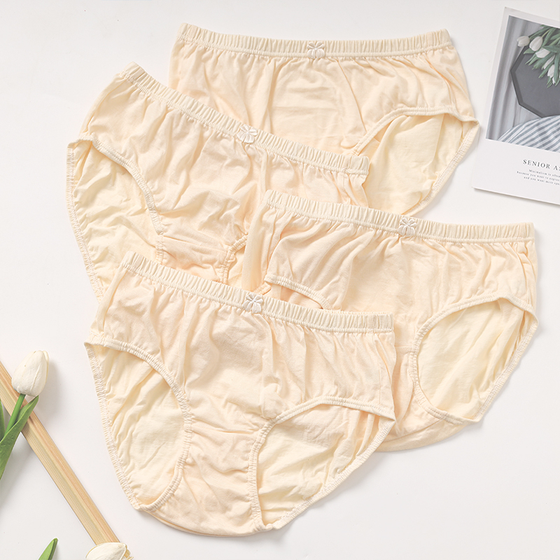 肤色纯棉内裤女生高腰加大码简约透气宽松舒适学生纯色三角裤头