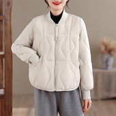 90白鸭绒羽绒服女2025冬季 新款 棒球服领轻羽绒保暖羽绒外套小个子