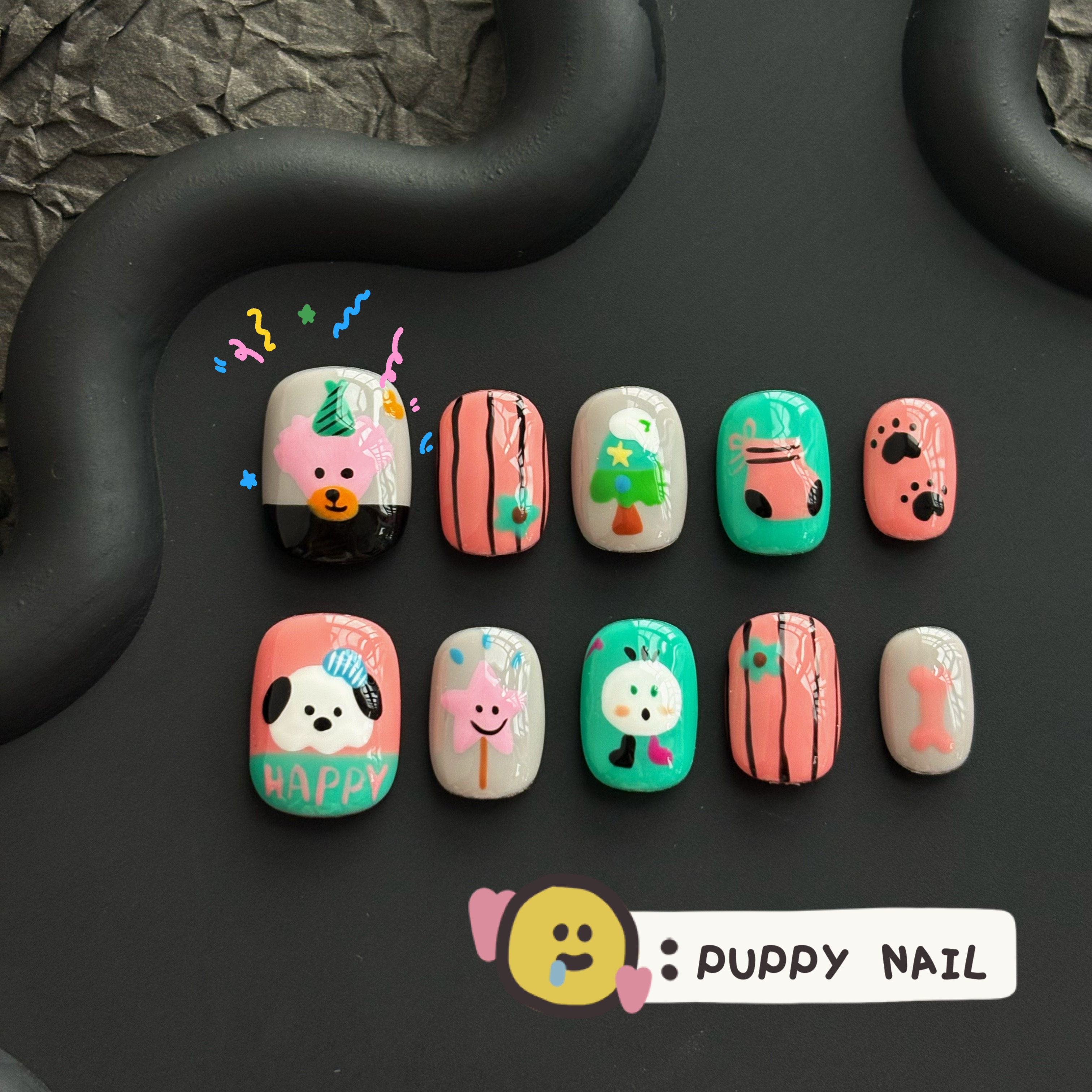 PUPPY家小狗生日纯手工穿戴甲手绘宠物穿戴甲可爱卡通多巴胺美甲,彩妆/香水/美妆工具,穿戴甲/甲片,淘宝优惠券,粉丝福利购,淘宝优惠卷