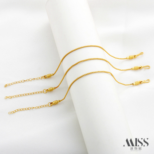 18K包金保色哑金手链蛇骨调节延长链diy串珠手串沙金饰品配件