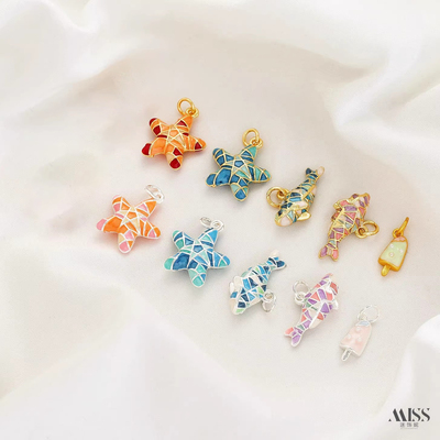 祢饰妮铜镀真金海星鲸鱼白马吊坠