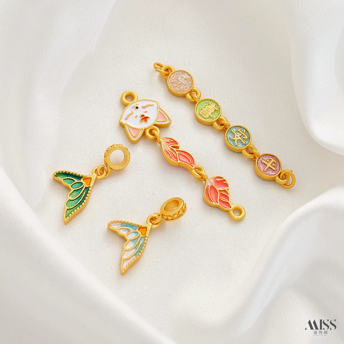 祢饰妮铜镀沙金保色鱼尾平安喜乐