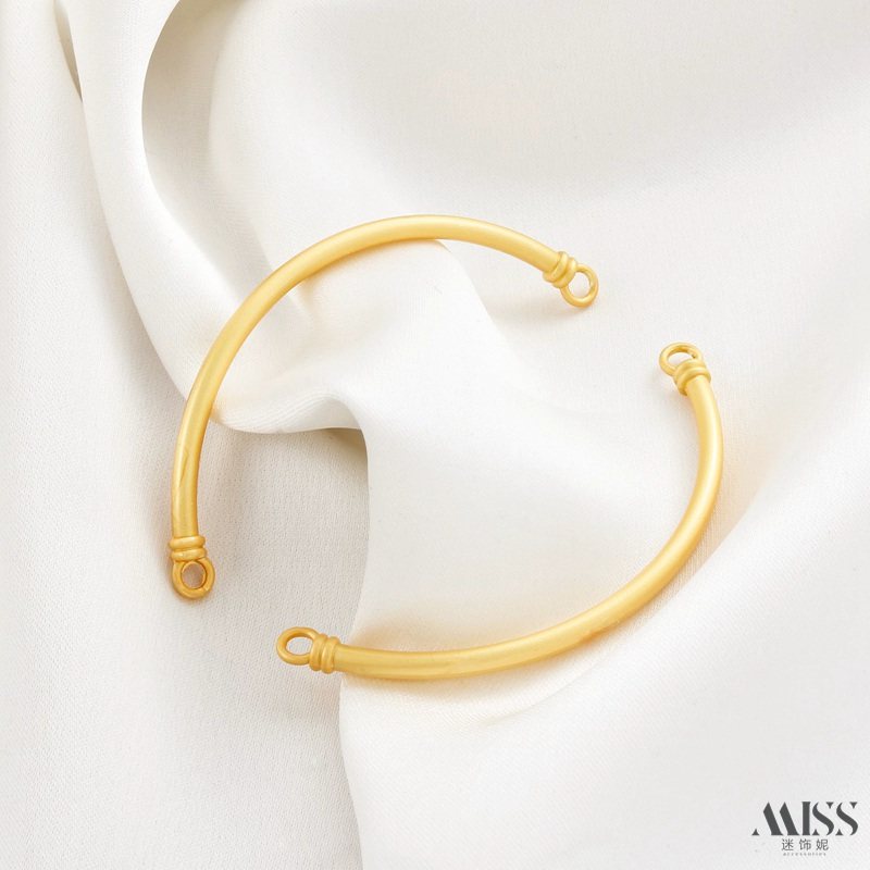 古法哑金保色光面半镯子双环连接棒弯管手镯diy编绳手链手串配件,饰品/流行首饰/时尚饰品新,其他DIY饰品配件,淘宝优惠券,粉丝福利购,淘宝优惠卷