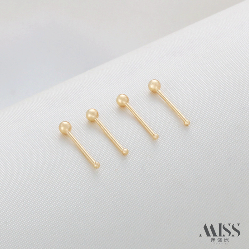 迷饰妮铜包金女保色双头小耳钉