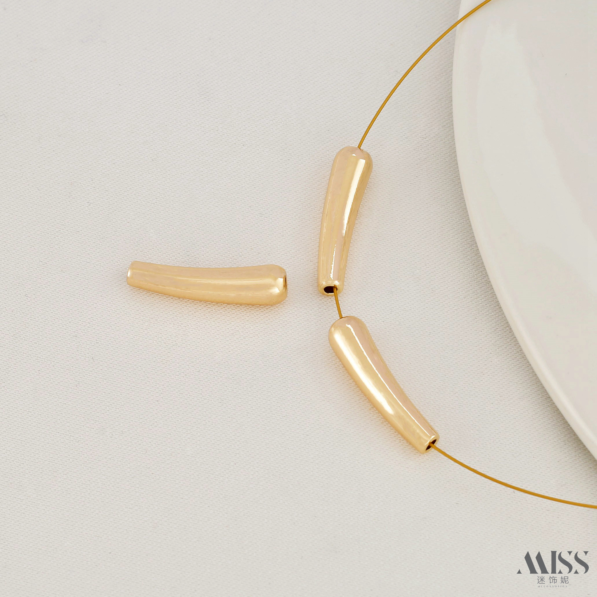 祢饰妮不锈钢镀金保色吊坠隔珠