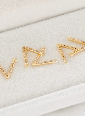 迷饰妮女铜包金保色双吊环吊坠