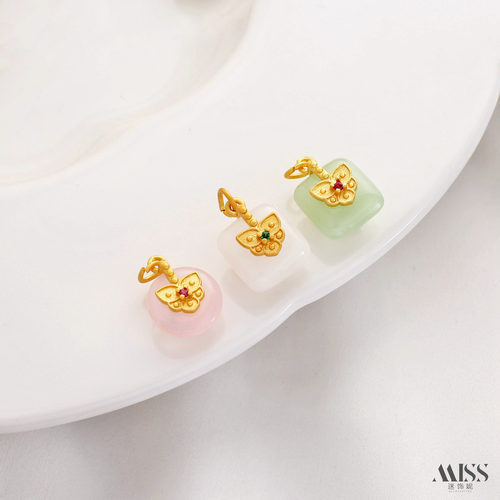 祢饰妮仿玉保色持久平安扣吊坠