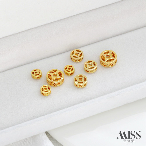 祢饰妮铜包金保色立体镂空铜钱币