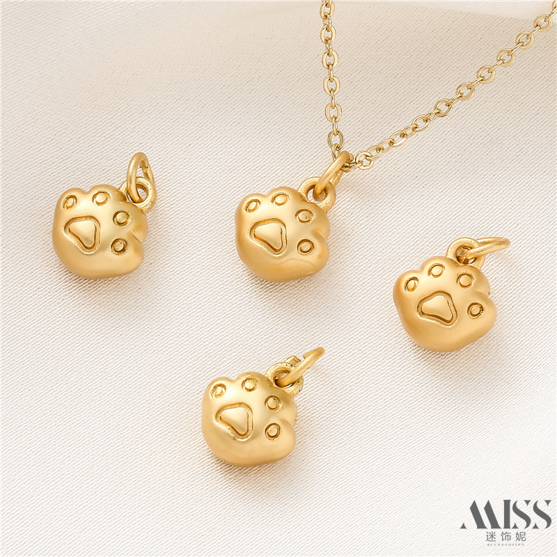 迷饰妮女金属镀金保色小猫爪吊坠