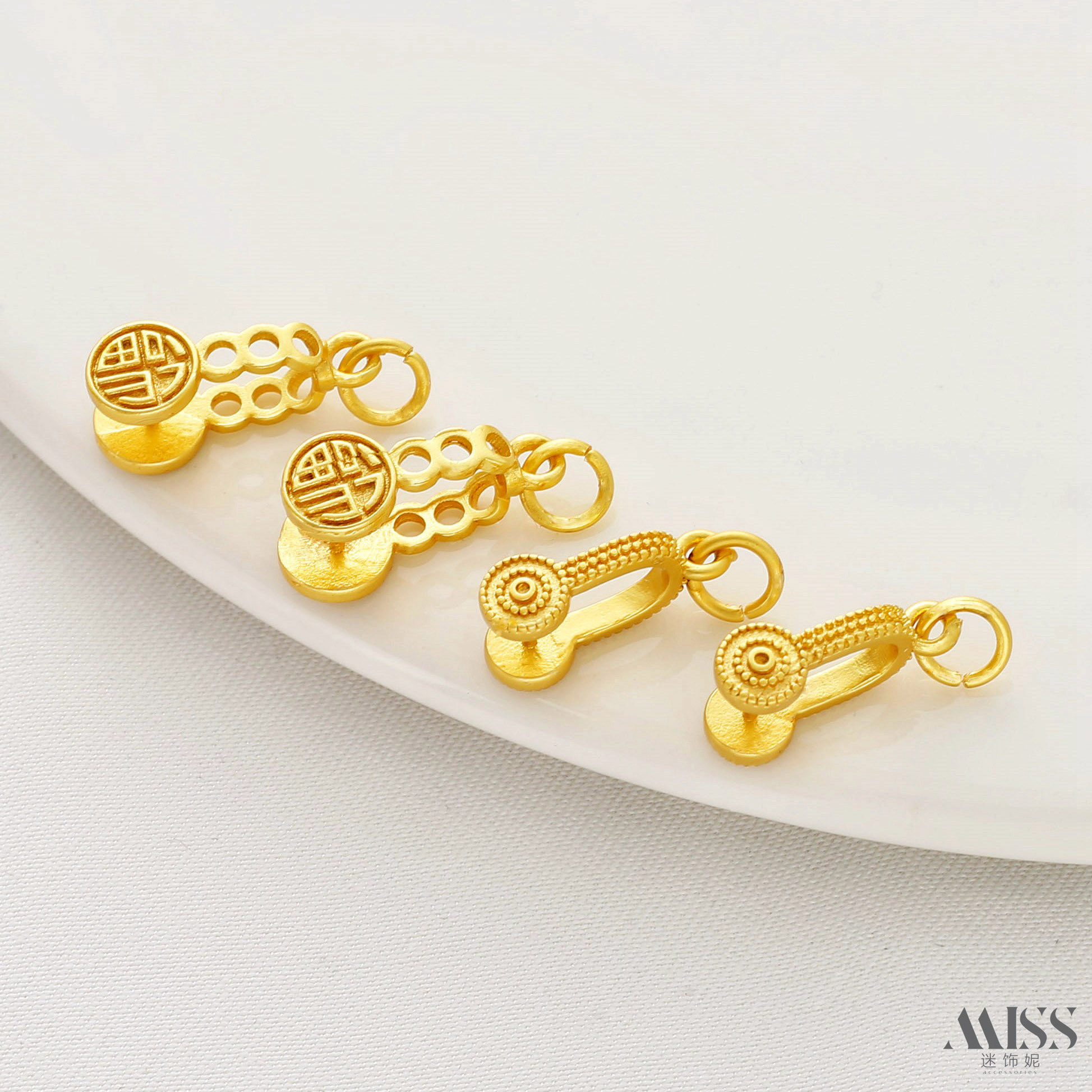 祢饰妮铜包金保色夹扣