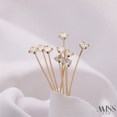 14k包金保色镶锆石T针0.5 40mm手工diy吊饰串珠连接针首饰品配件