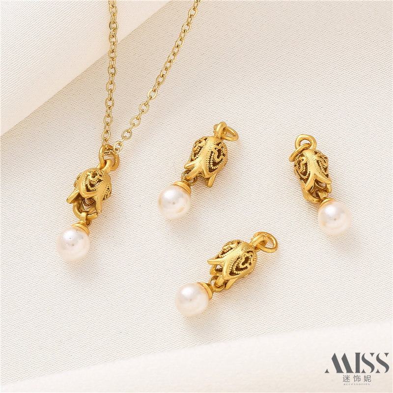 古法沙金哑金保色花苞吊珍珠贝珠吊坠diy手工手链项链耳坠子配件,饰品/流行首饰/时尚饰品新,项坠/吊坠,淘宝优惠券,粉丝福利购,淘宝优惠卷