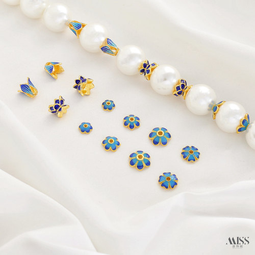 祢饰妮铜镀金景泰蓝烧蓝花托