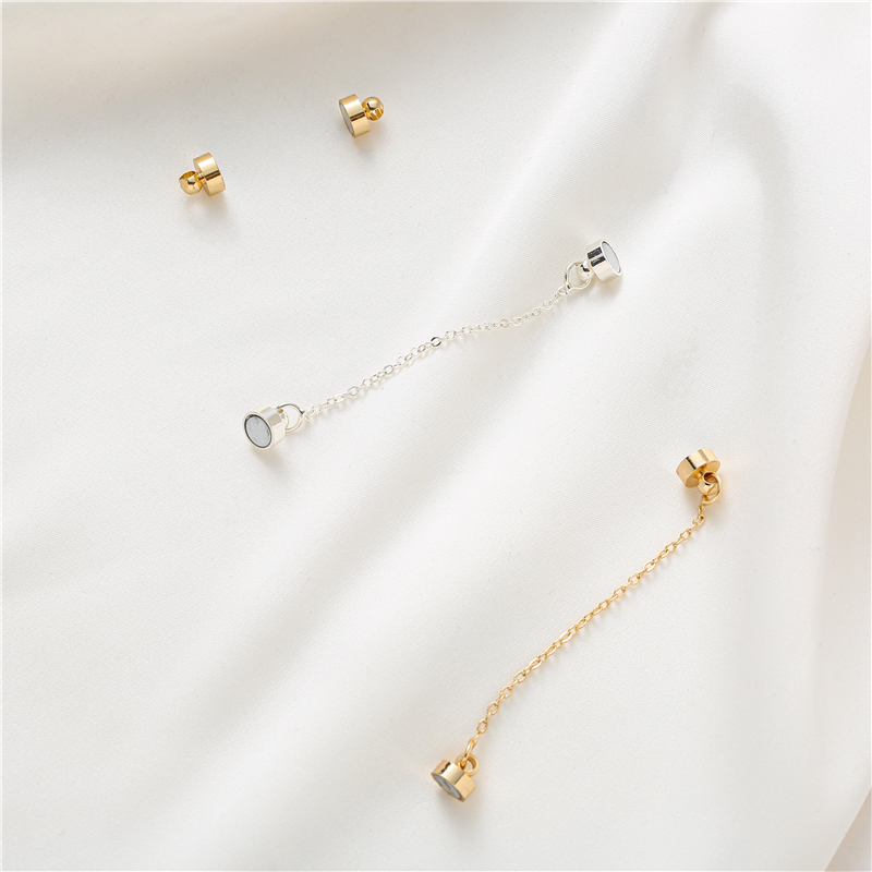 强保色14k包金圆柱形扣手链diy