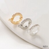 14K包金保色镶锆石带吊环通用吊坠扣挂坠卡扣diy手链项链吊饰配件